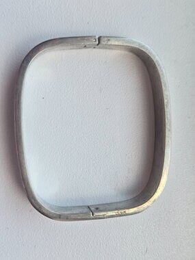 Solid 925 Sterling Silver Rectangular Hinged Bangle Bracelet